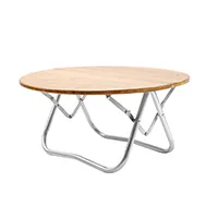 Camping Folding Round Bamboo Wood Table
