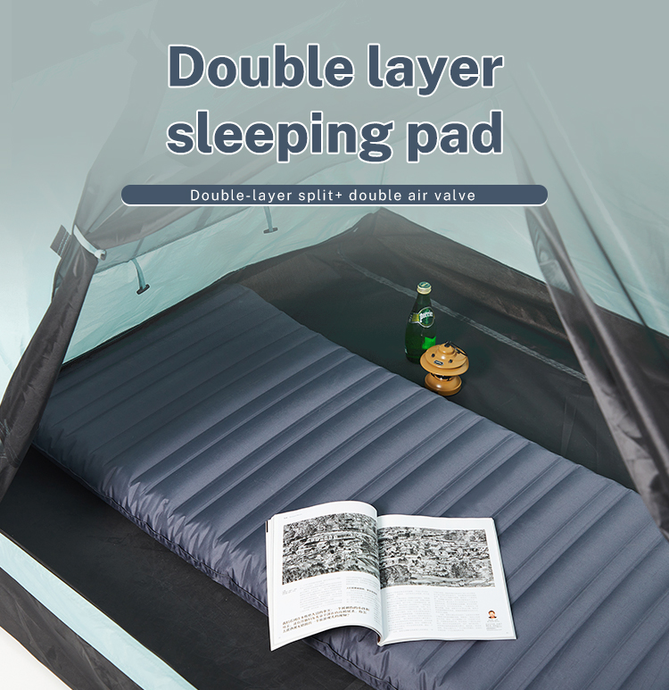 Customized 12cm Self-Inflating Camping Sleeping Pad New Double Layer Structure Sleeping Pad