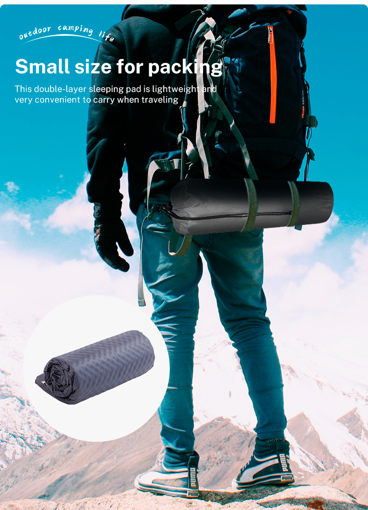 Customized 12cm Self-Inflating Camping Sleeping Pad New Double Layer Structure Sleeping Pad