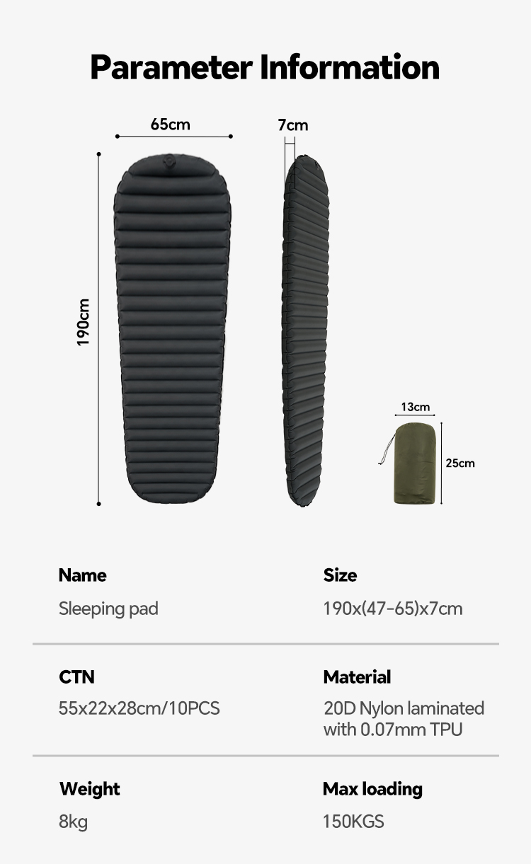 Water-Resistant Insulated Air Sleeping Pad for Camping & Hiking
