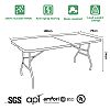 Portable Plastic Black Folding Table - 11D06V
