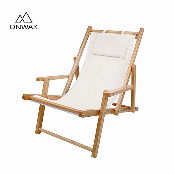Camping Wooden Deck Folding Chair