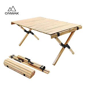 Wood and Bamboo Camping Table