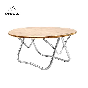Camping Folding Round Bamboo Wood Table